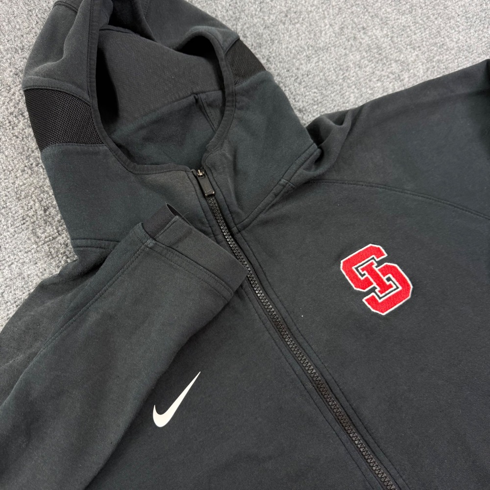 Nike Full Zip Hoodie Large Black Dri-FIT CQ0306-010 Collegiate Mens
